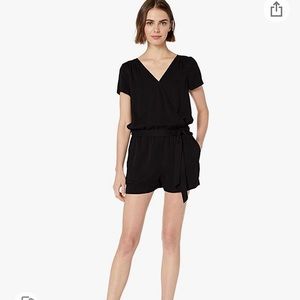 Daily Ritual Women's Tencel Short-Sleeve Wrap Romper